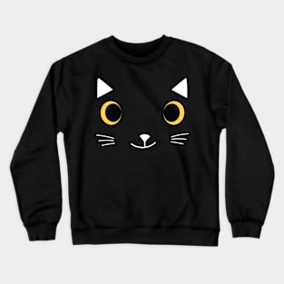 Cute Cat Face Design Crewneck Sweatshirt